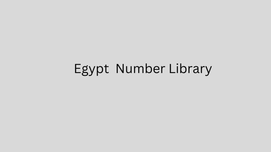 Egypt Number Library