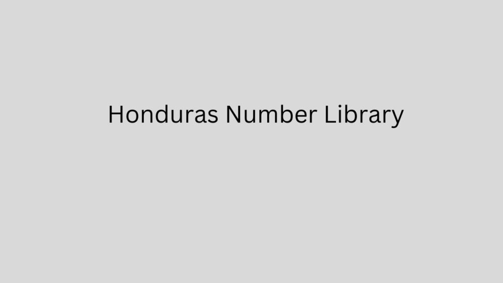 Honduras Number Library