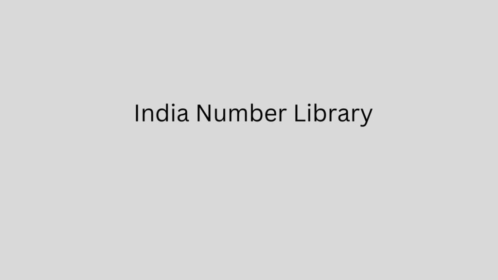 India Number Library