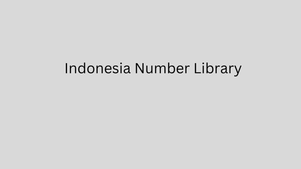 Indonesia Number Library