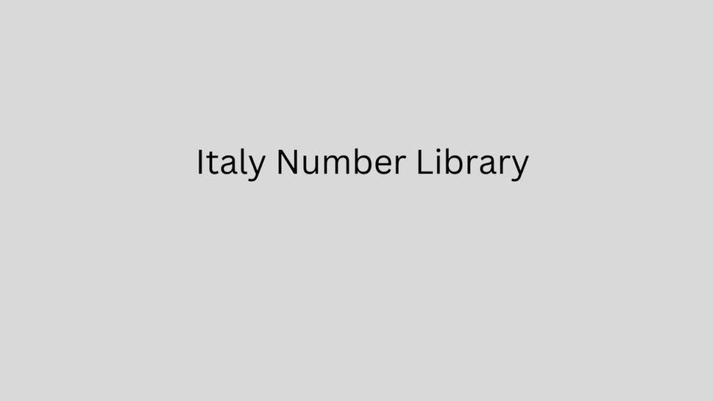 Italy Number Library