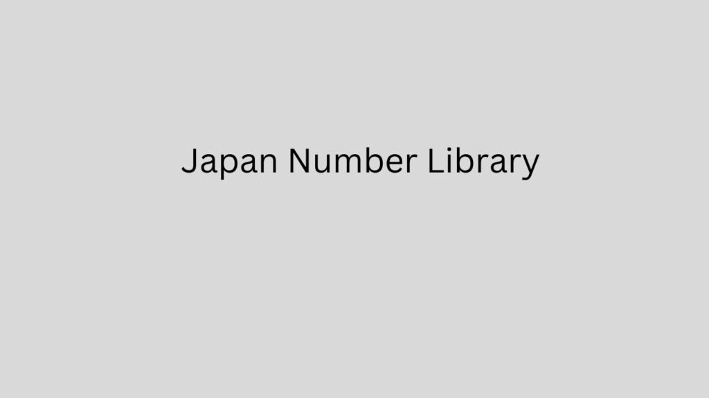 Japan Number Library