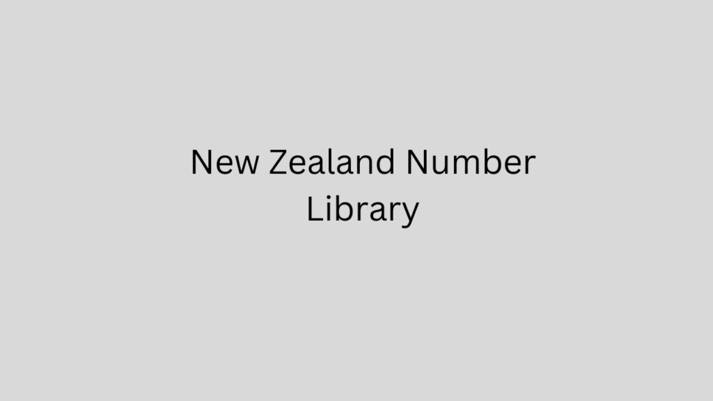 New Zealand Number Library