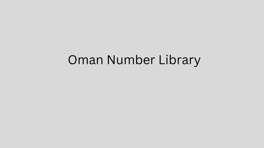 Oman Number Library