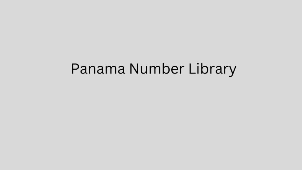 Panama Number Library