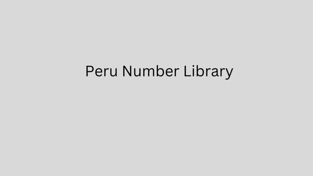 Peru Number Library