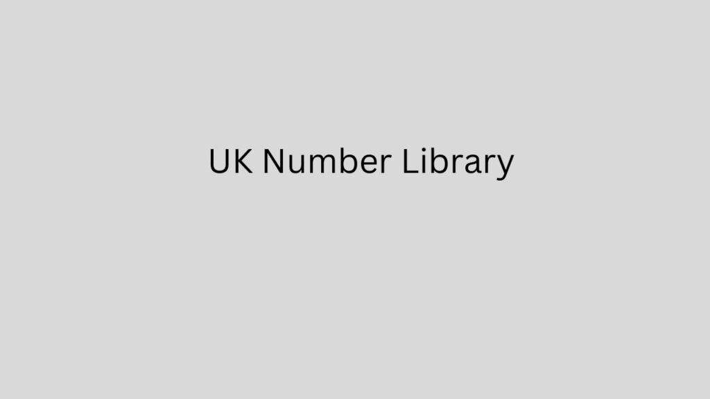 UK Number Library