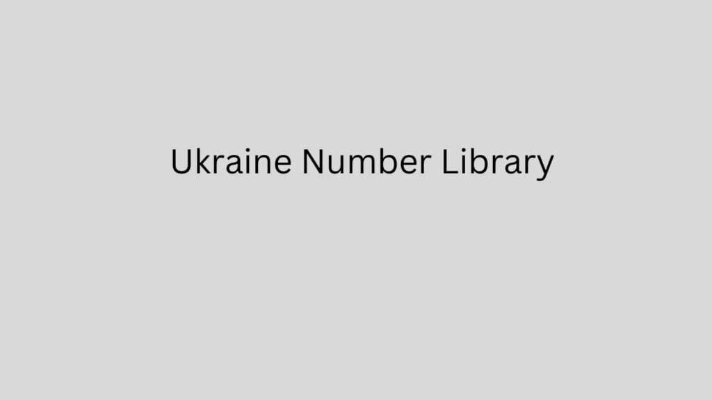 Ukraine Number Library