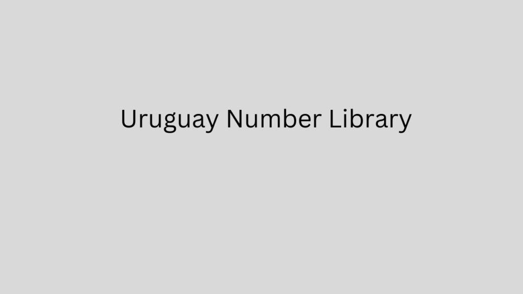 Uruguay Number Library